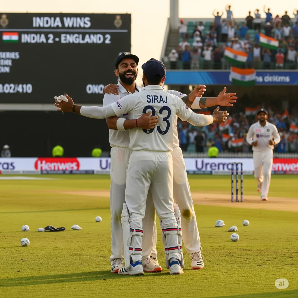 India’s Thrilling Test Victory Over England Ends Series in 2-2 Draw – Kohli Praises Siraj’s Heroics