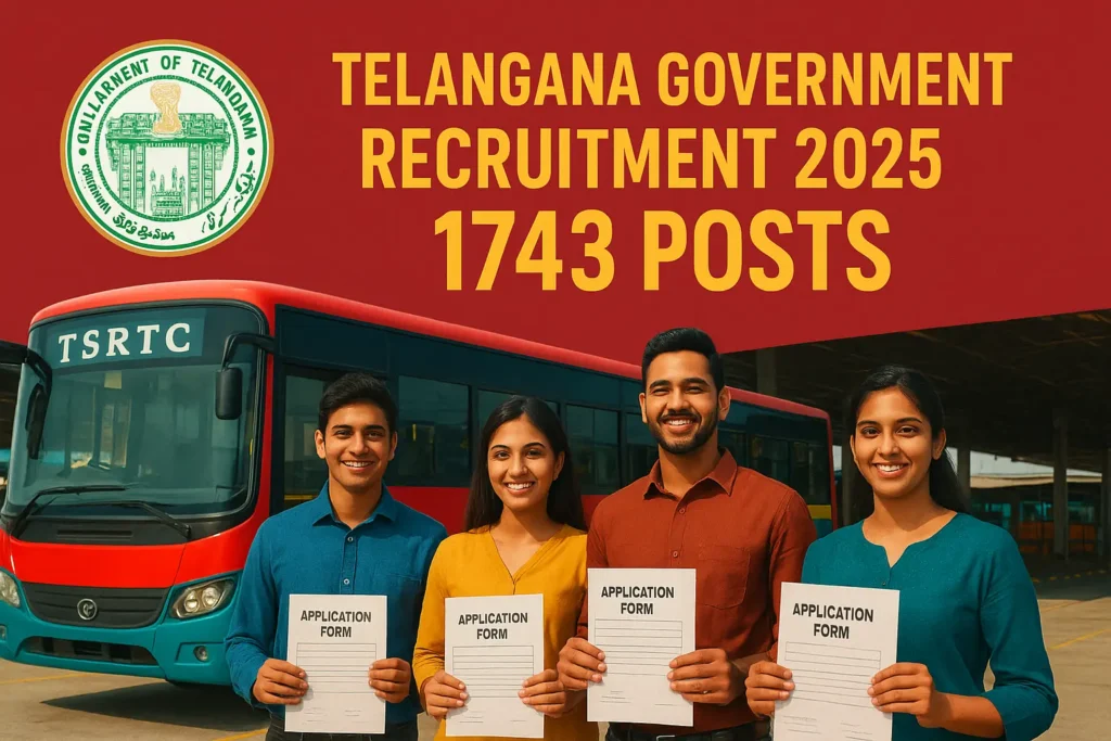 Telangana Government Recruitment for 1743 Posts in TGSRTC, Apply now for Telangana government recruitment 2025. TSRTC opens 1743 posts for Driver & Shramik jobs. Check eligibility, salary & dates.