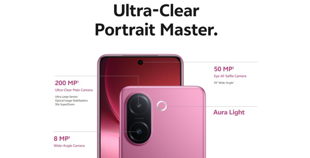 Vivo V60e Elite Purple with Ultra-clear portrait Master
