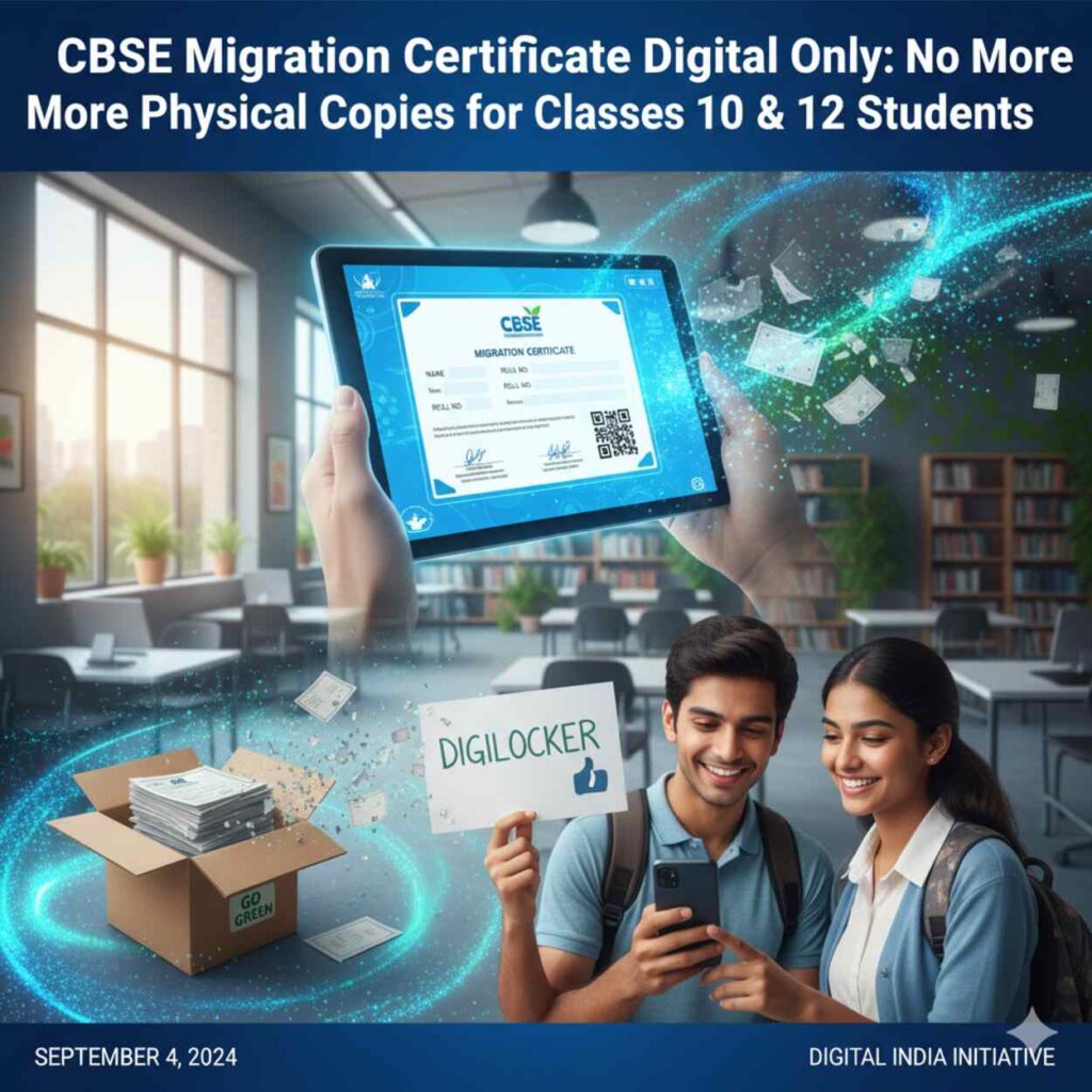 CBSE Migration Certificate Digital Only No More Physical Copies for Classes 10 & 12 Students