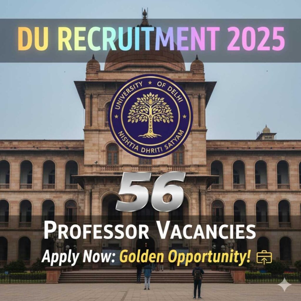 DU Recruitment 2025: Golden Chance! 56 Professor Vacancies Open at Delhi University