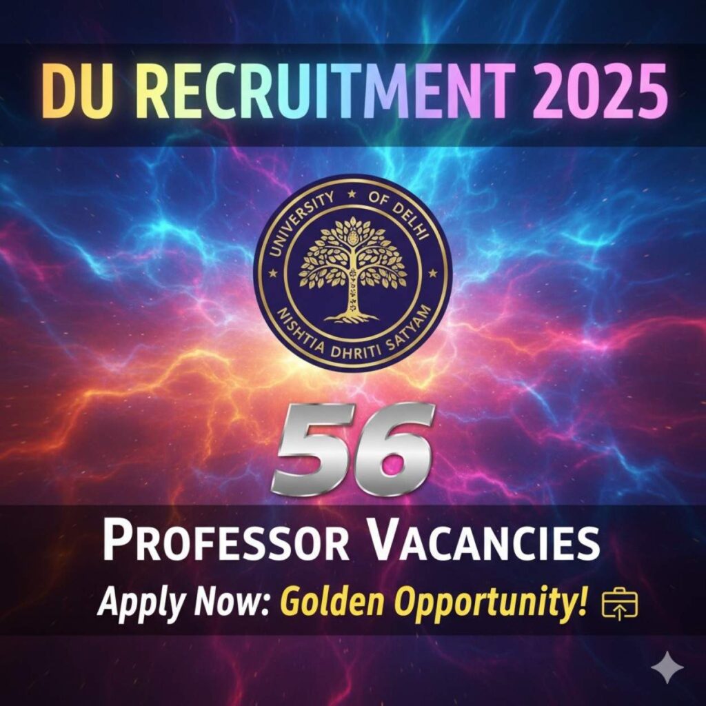 DU Recruitment 2025 56 Professor Jobs Open! Apply Now