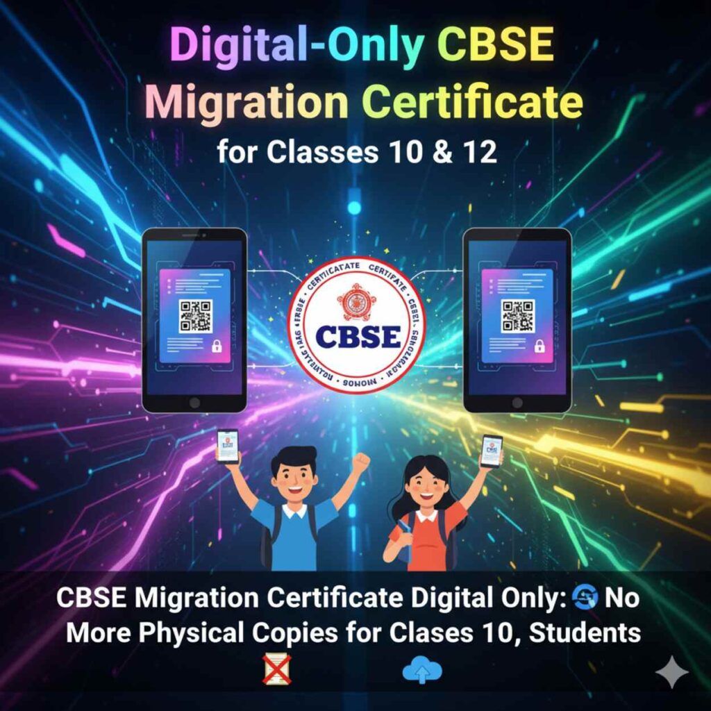 Digital-Only CBSE Migration Certificate for Classes 10 & 12