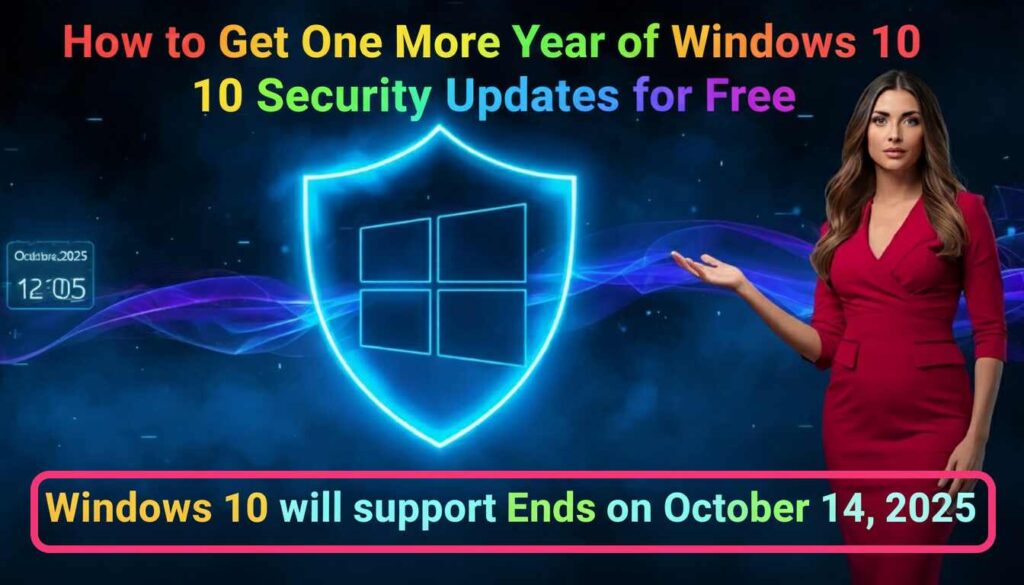 How to Get One More Year of Windows 10 Security Updates for Free because Windows 10 will reach end of support on October 14, 2025