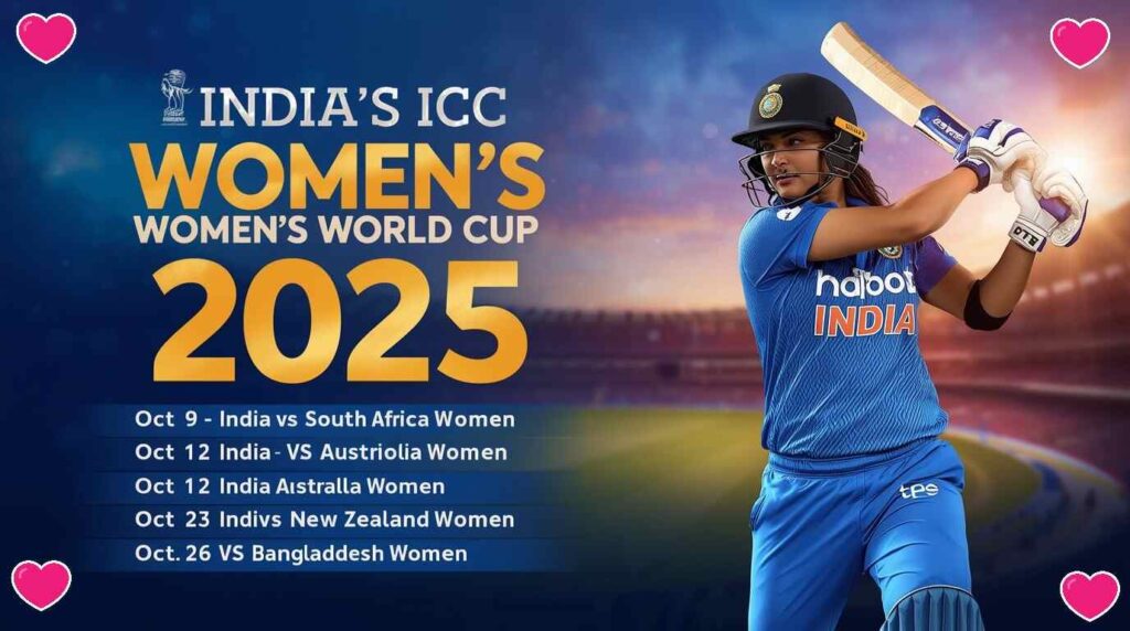 India Women’s All Upcoming Matches in the ICC Women’s Cricket World Cup 2025