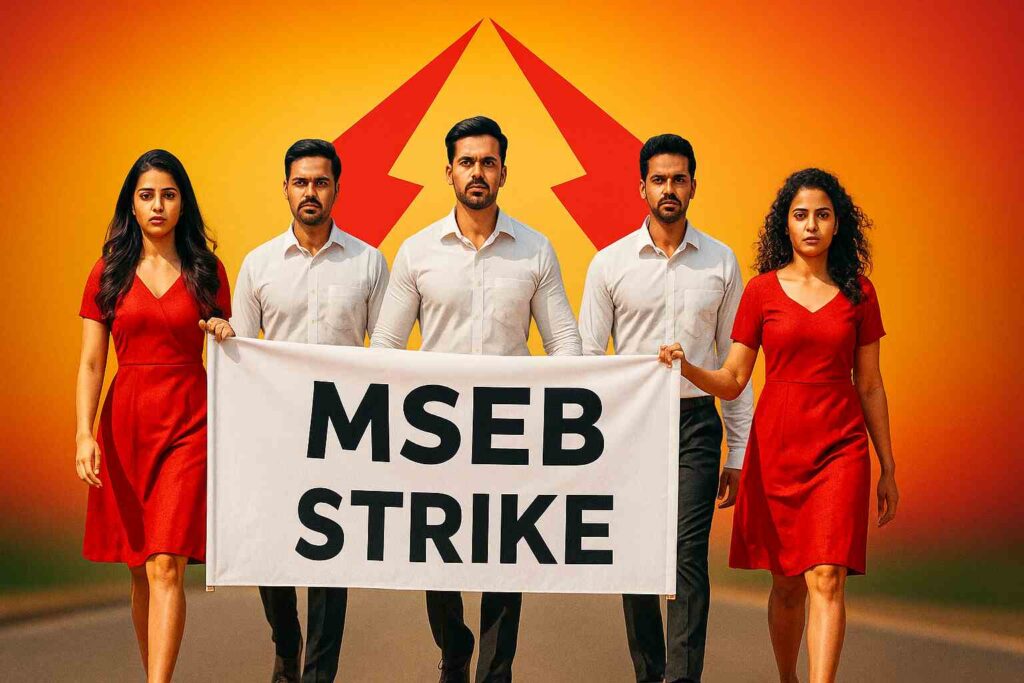 MSEB Electricity Employees Strike – Massive Protest 9 Oct 2025