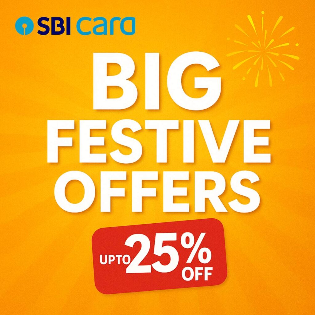SBI Card big offers such as Discount, Cashback, EMI offeres on sbi card