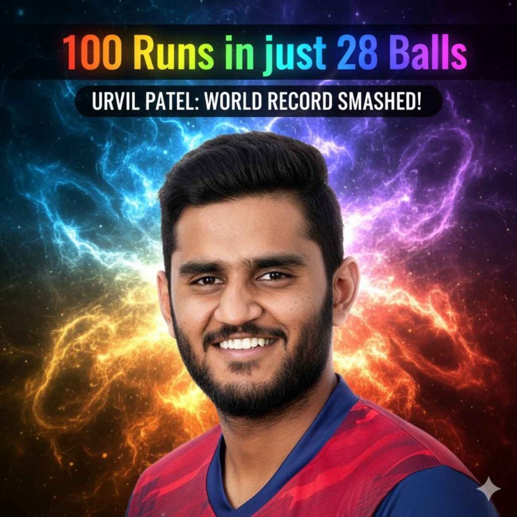 Urvil Patel's Explosive 28-Ball Century Shakes Global Cricket